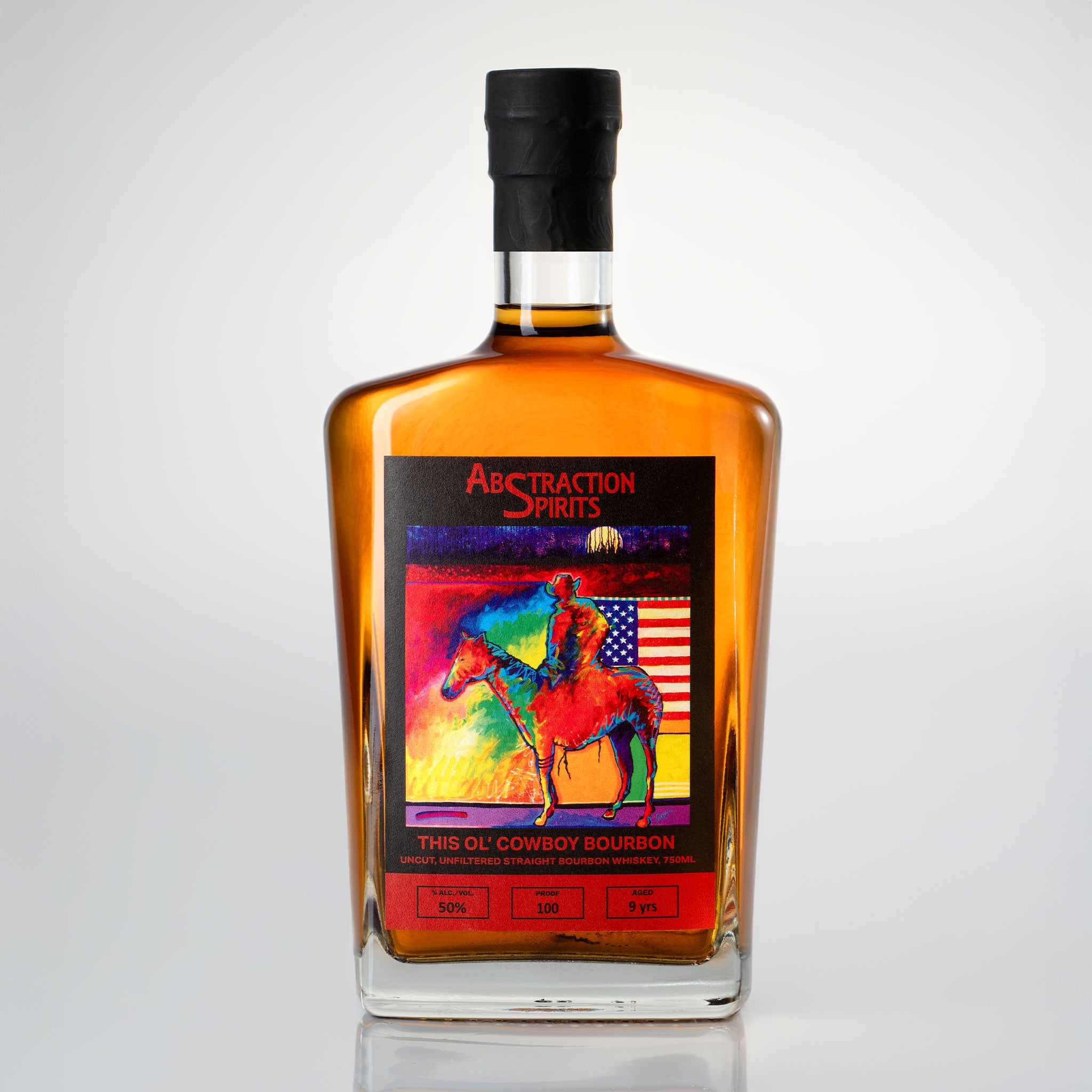Abstraction Spirits This Ol’ Cowboy 9-Year Uncut Unfiltered Straight Bourbon Whiskey 100 Proof